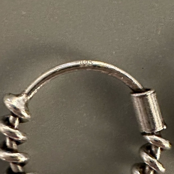 Sterling Silver Twist Bali Hoop Earrings 10mm - Picture 5 of 9